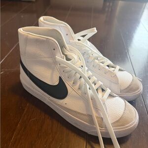 Nike White and Black High-Top Sneakers